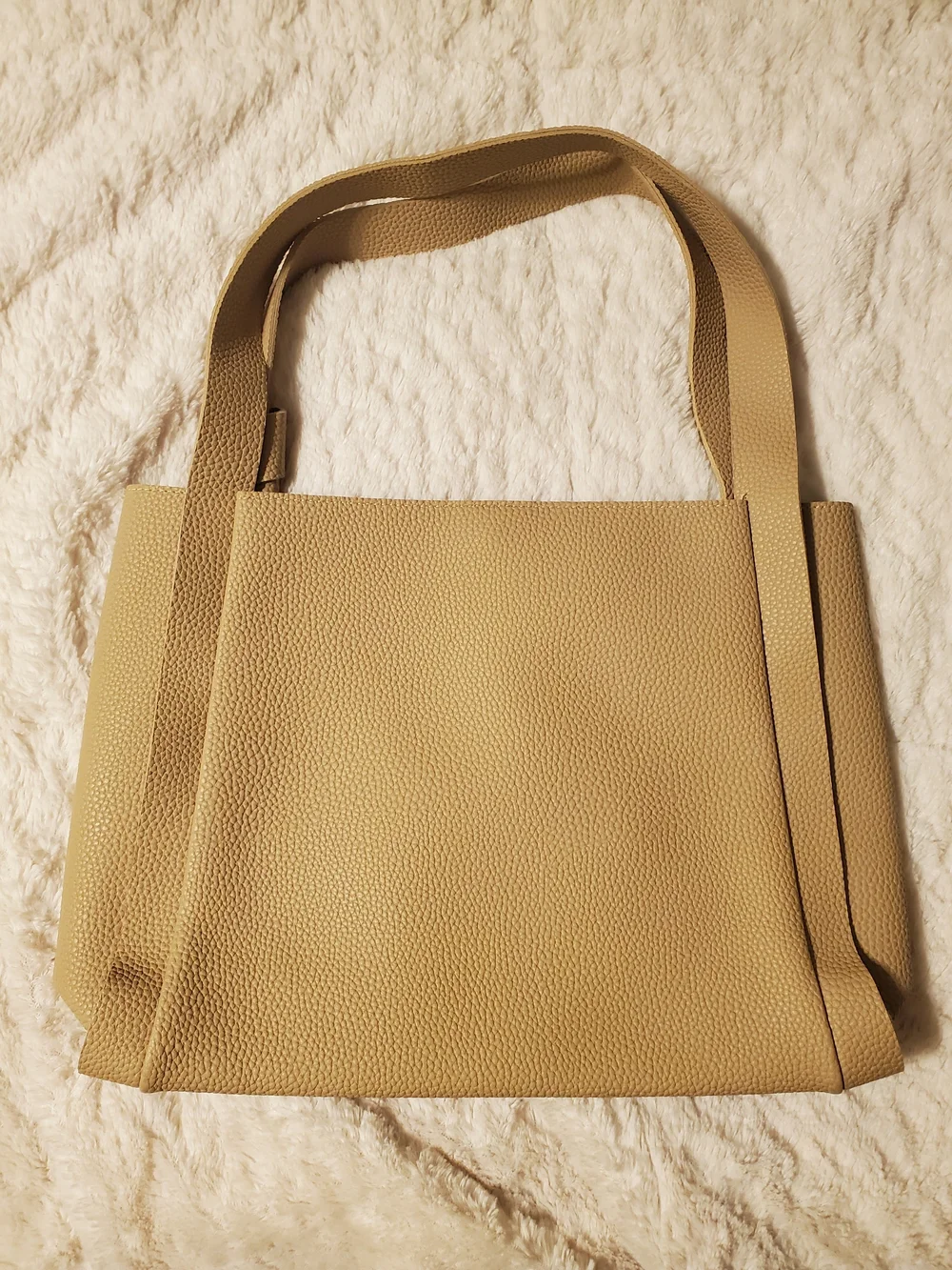 Ulta Beauty Pebbled Tote in Tan - Spacious Women's Shoulder Bag